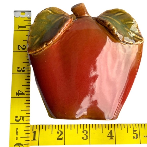 Apple Ceramic Napkin Holder Glazed Hand Painted Rustic Glazed Ceramic - Picture 7 of 13